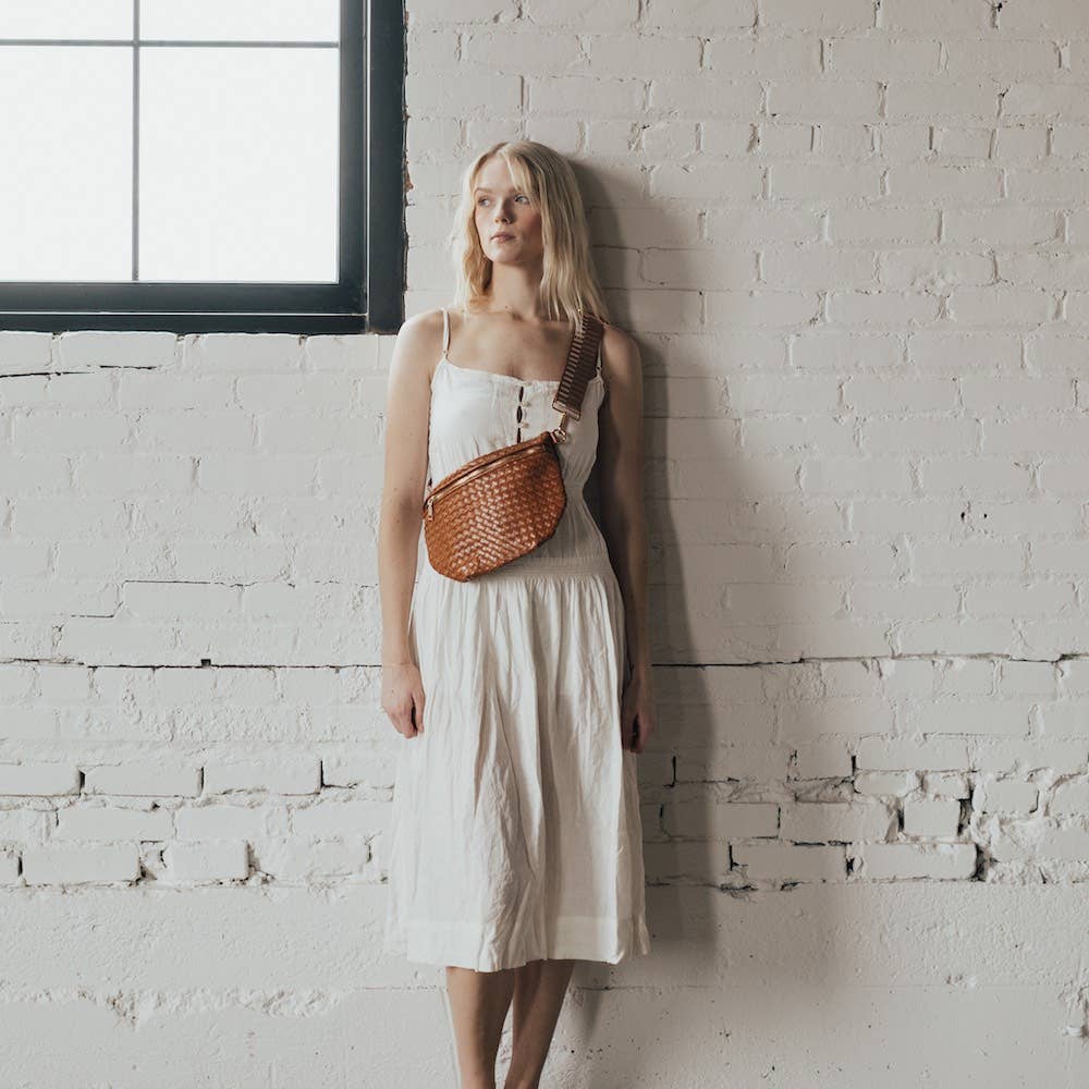RESTOCKED! Westlyn Woven Bum Bag: Emerald