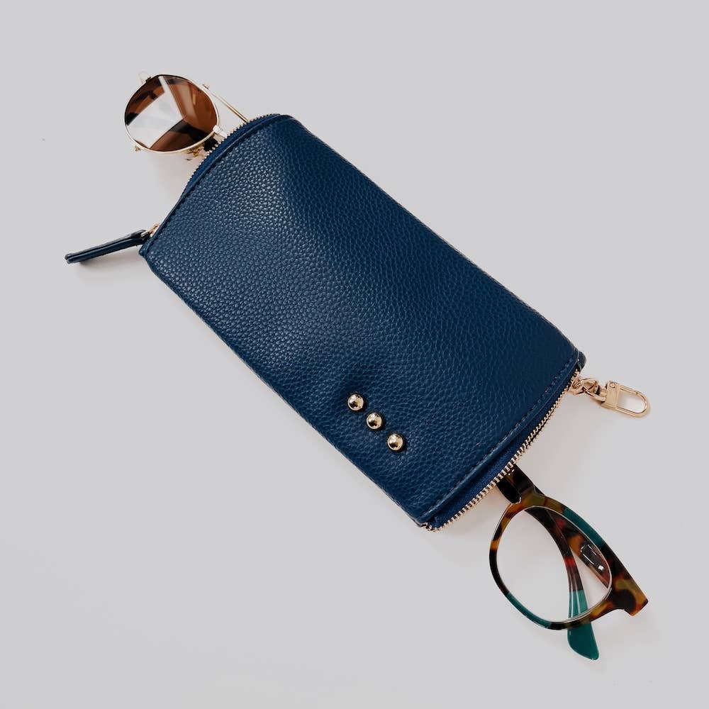 Skyla 2-in-1 Glasses Case Holder: Brown