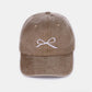 Bow Embroidered Washed Ballcap