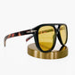 Goldie Double Bridge Aviator Sunglasses: Brown Lens
