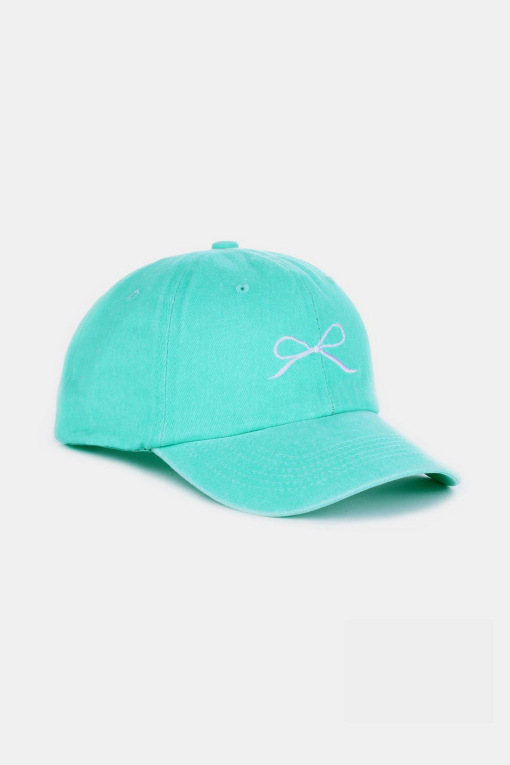 Bow Embroidered Washed Ballcap