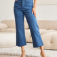 RFM Tummy Control Cropped Wide Leg Jeans - Blue Slate