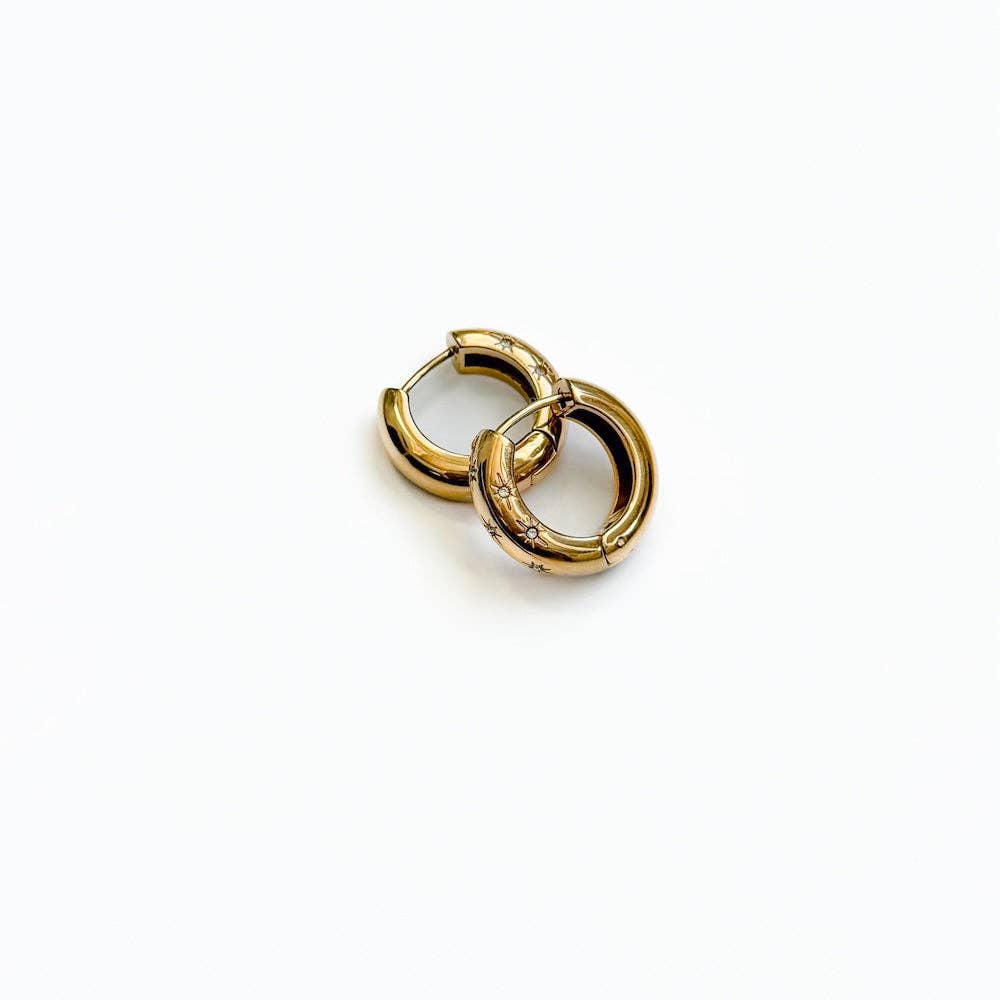 Pops of Sparkle Huggie Hoop - WATERPROOF
