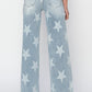 RISEN Full Size Raw Hem Star Wide Leg Jeans
