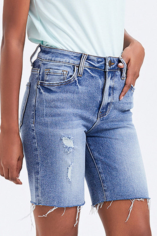 BAYEAS High Rise Denim Bermuda Shorts