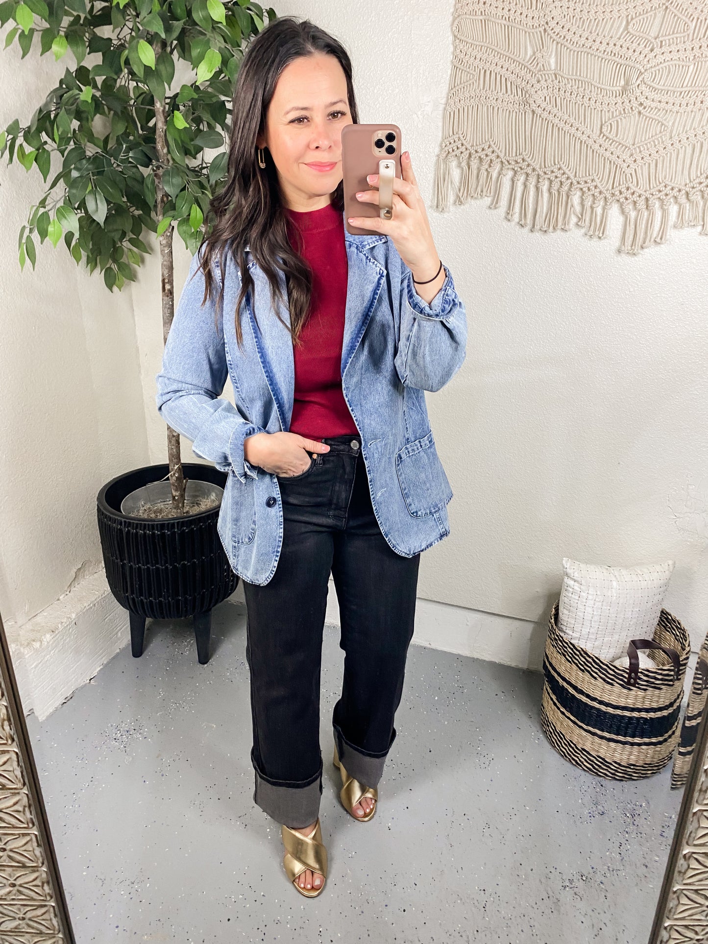 Business Brunch Denim Blazer