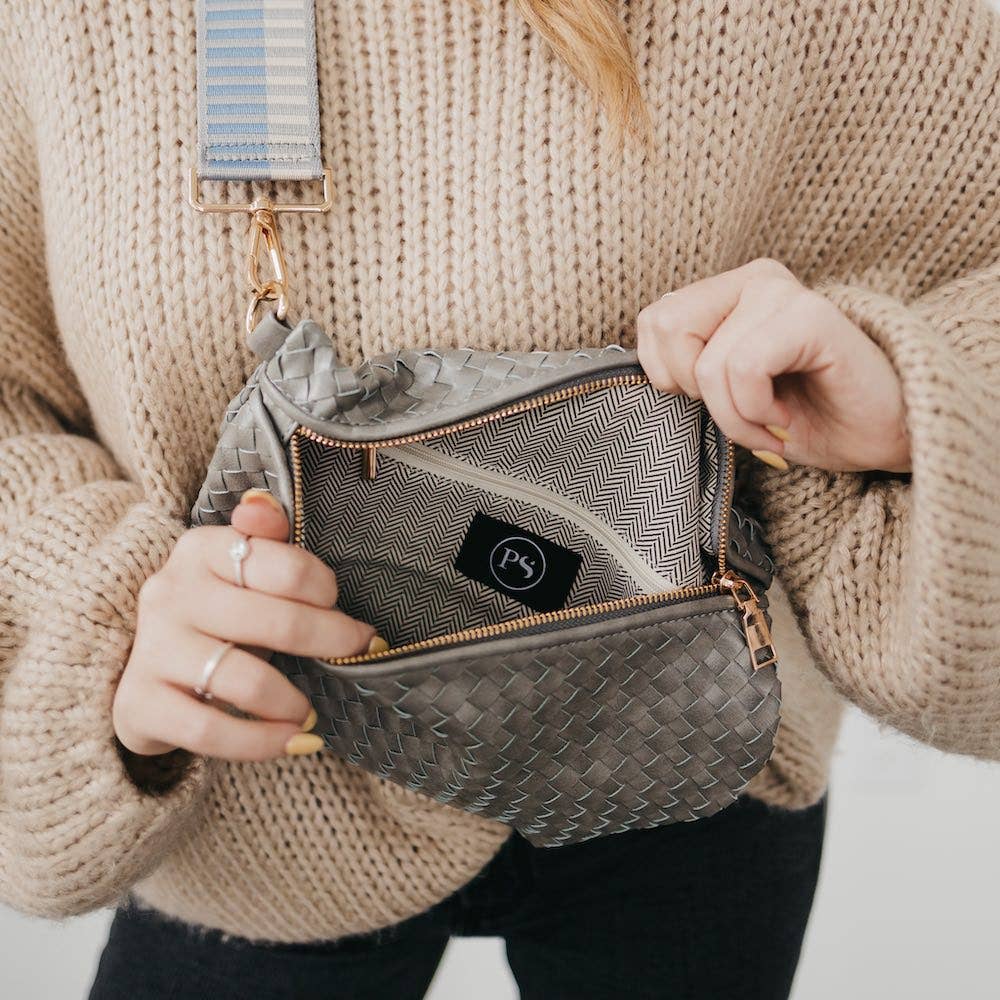 RESTOCKED! Westlyn Woven Bum Bag: Checkered Black