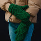 Classic Green Cable Knit Mittens