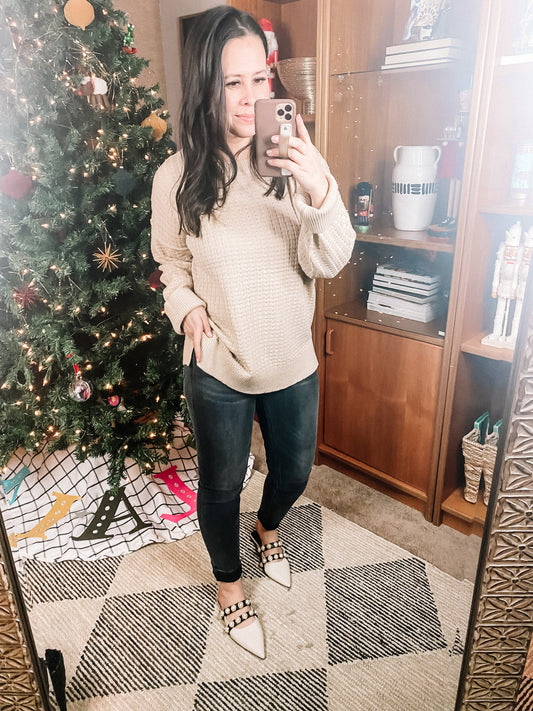 Terrifically Textured Sweater in Mocha