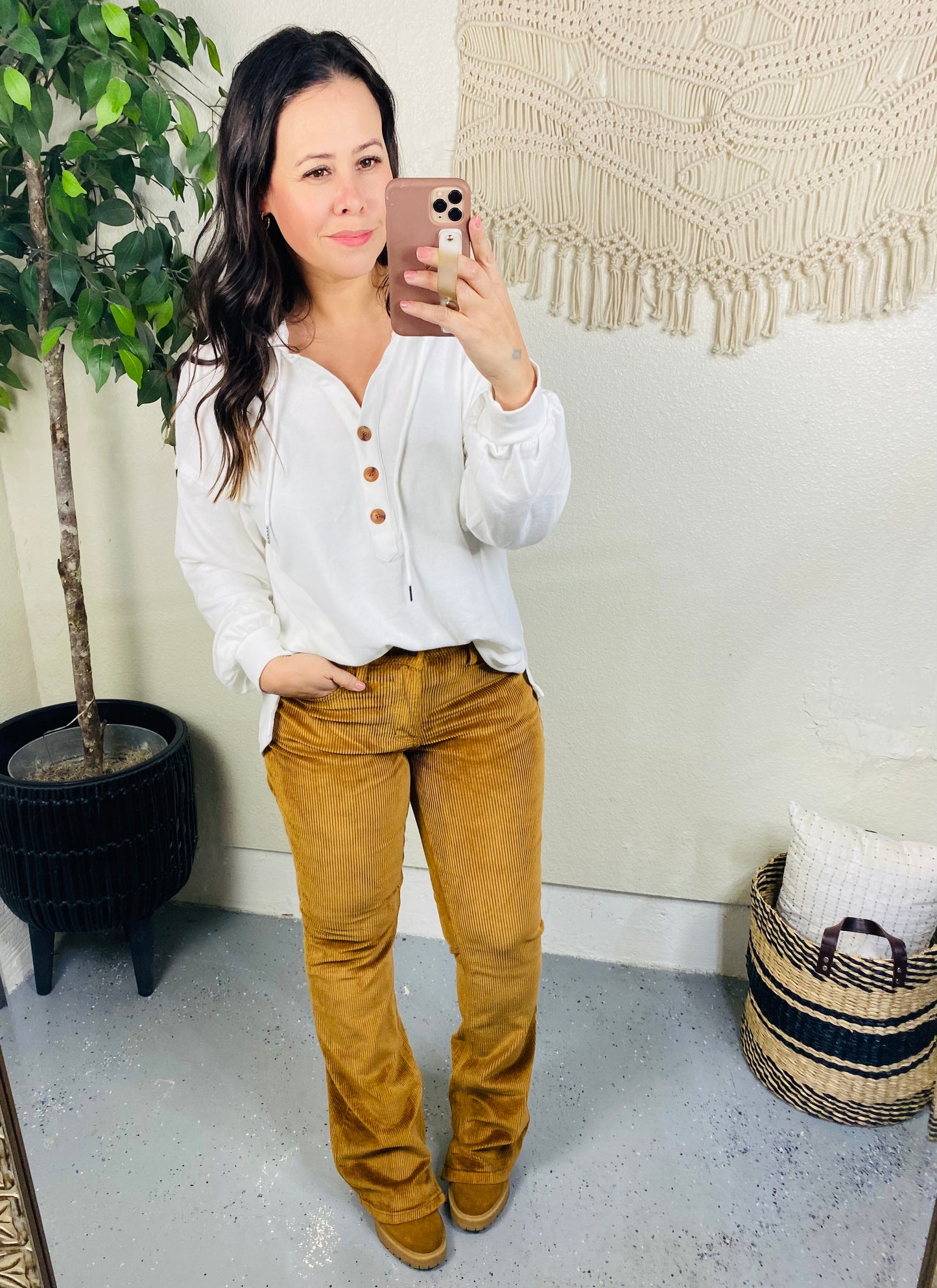 Judy Blue Bootcut Corduroy Pants in Camel