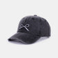 Bow Embroidered Washed Ballcap