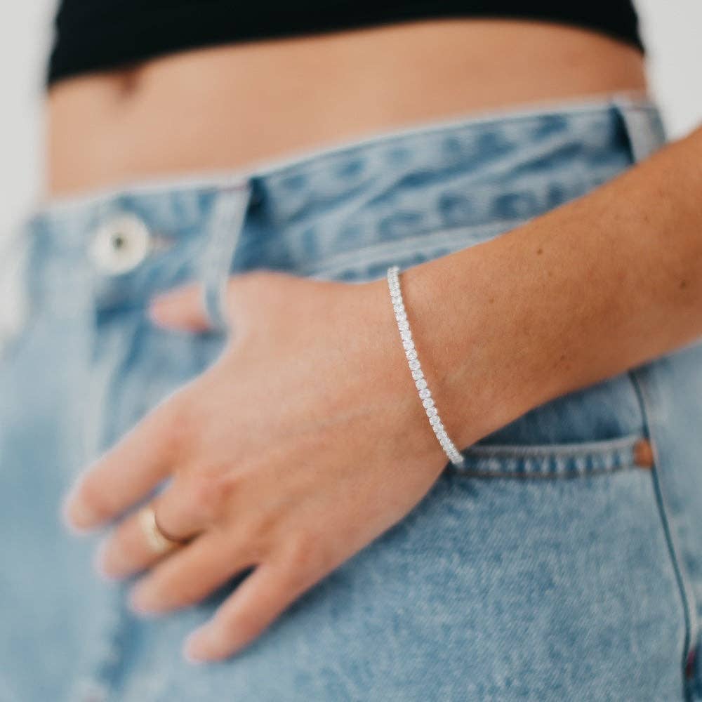 Valentina Tennis Bracelet - WATERPROOF: Gold
