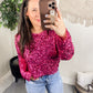 You Found Me Sequin Top in Fuchsia