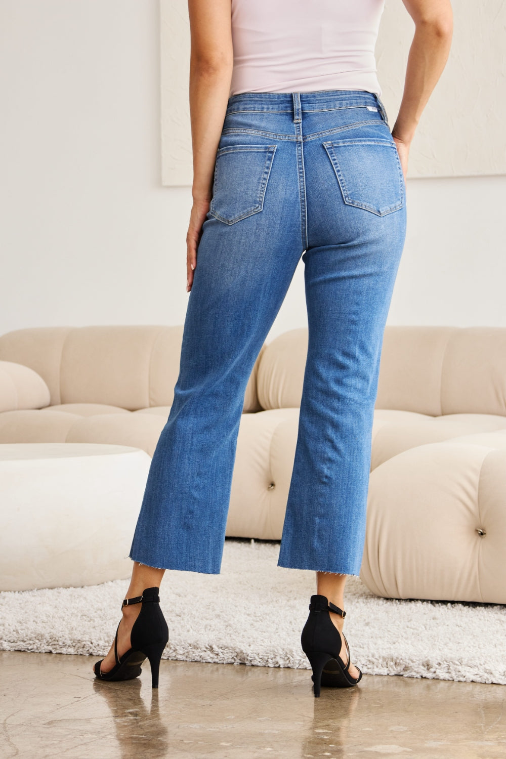 RFM Tummy Control High Waist Cropped Boot Cut Jeans