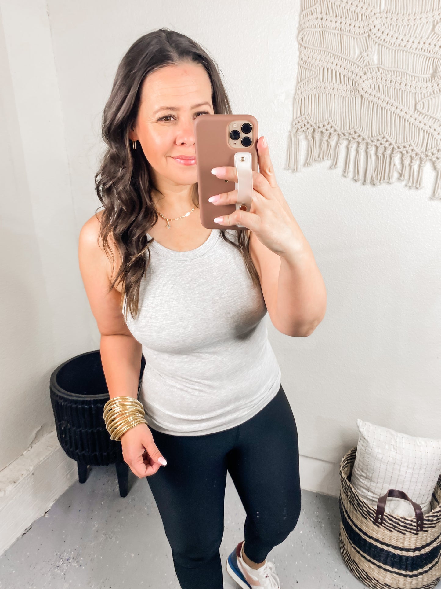 Total Brami Slim Fit High Neck Ribbed Tank Top - Multiple Colors