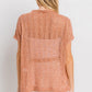 Crochet Mock Neck Top - Rust