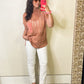 Crochet Mock Neck Top - Oatmeal