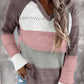 Color Block Knitted Hoodie - Multiple Colors Available