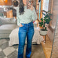 Kancan High Rise Raw Hem Flare Jeans