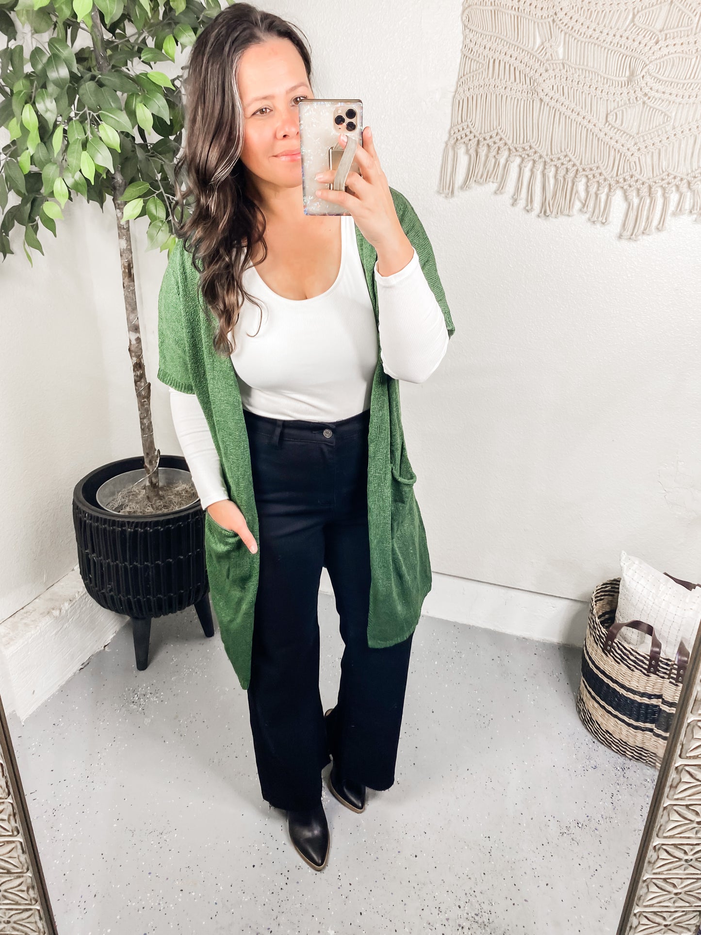 Warm and Cozy Short Sleeve Dolman Cardigan