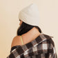 Smiley Face Embroidered Ribbed Knit Beanie: Mustard