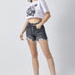 RISEN Black Distressed Denim Shorts