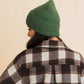 Smiley Face Embroidered Ribbed Knit Beanie: Mustard
