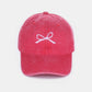 Bow Embroidered Washed Ballcap