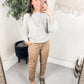 Risen High Waist Utility Straight Cargo Jeans