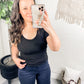 Total Brami Basic Ribbed Fitted Tee with Built In Bra