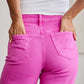 RFM Tummy Control Wide Leg Cropped Jeans - Pink Rogue