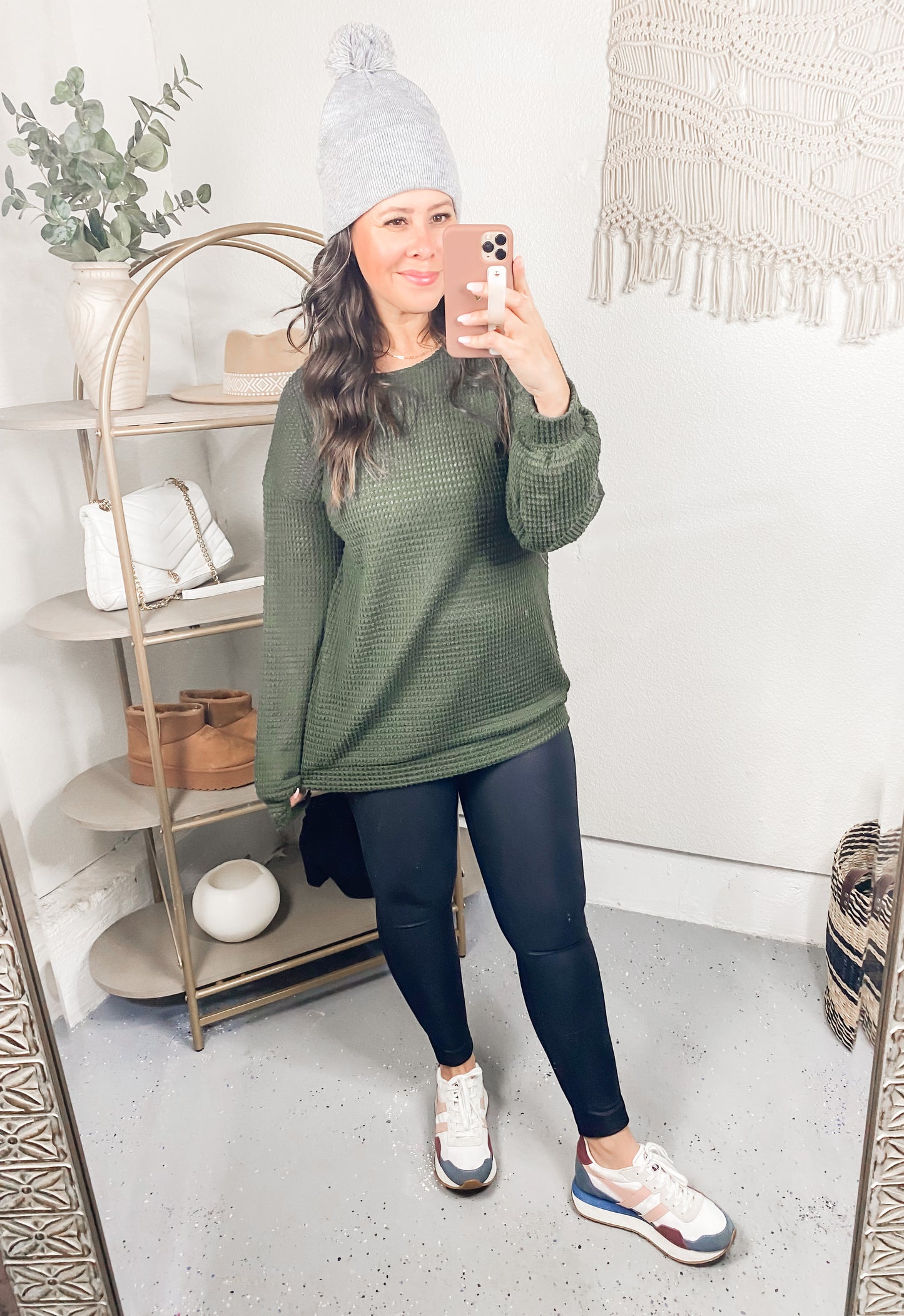 Don't Wiff It Waffle Knit Top