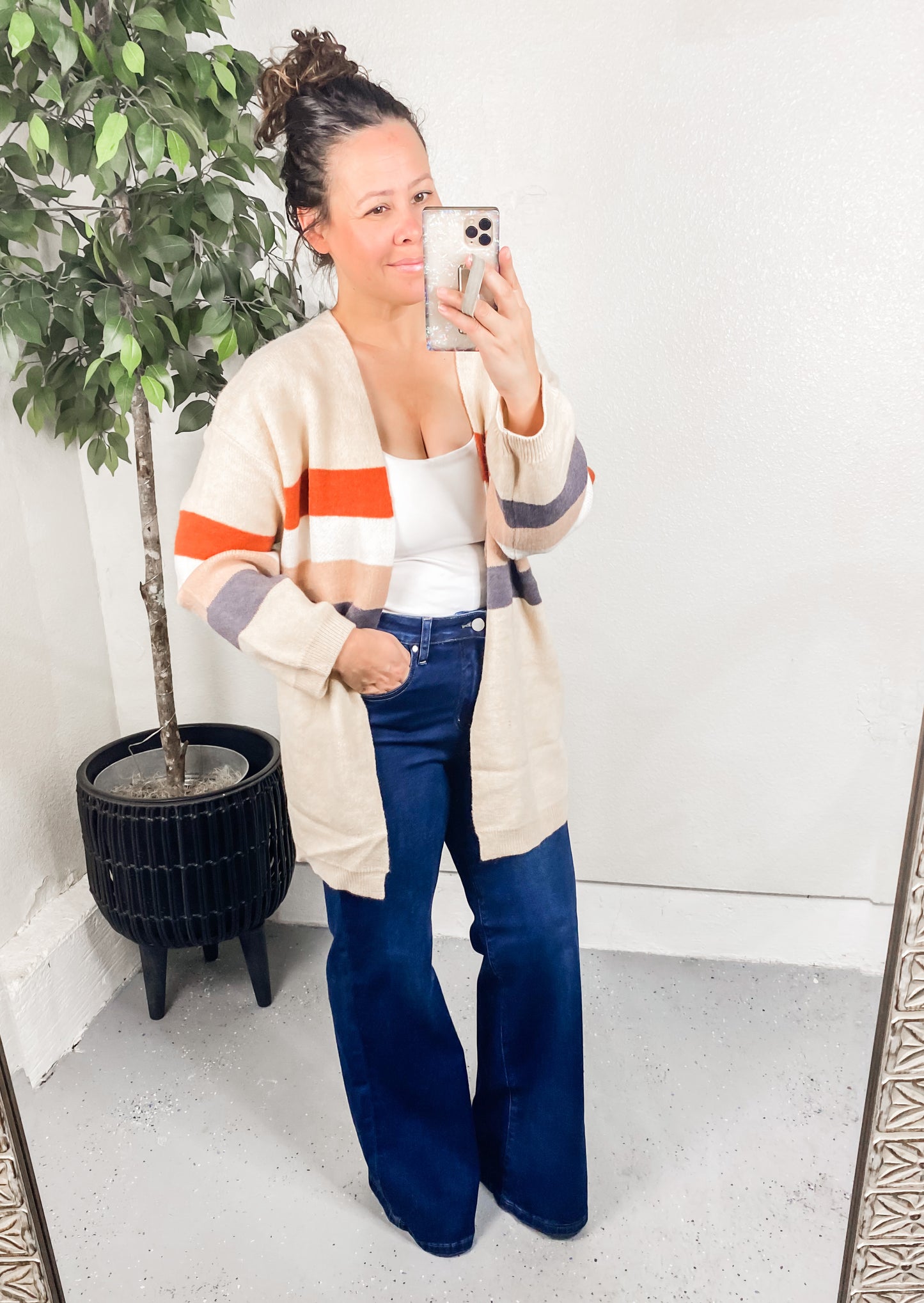 What's Your Story Striped Cardigan