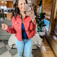 RISEN Raw Hem Button Up Cropped Denim Jacket