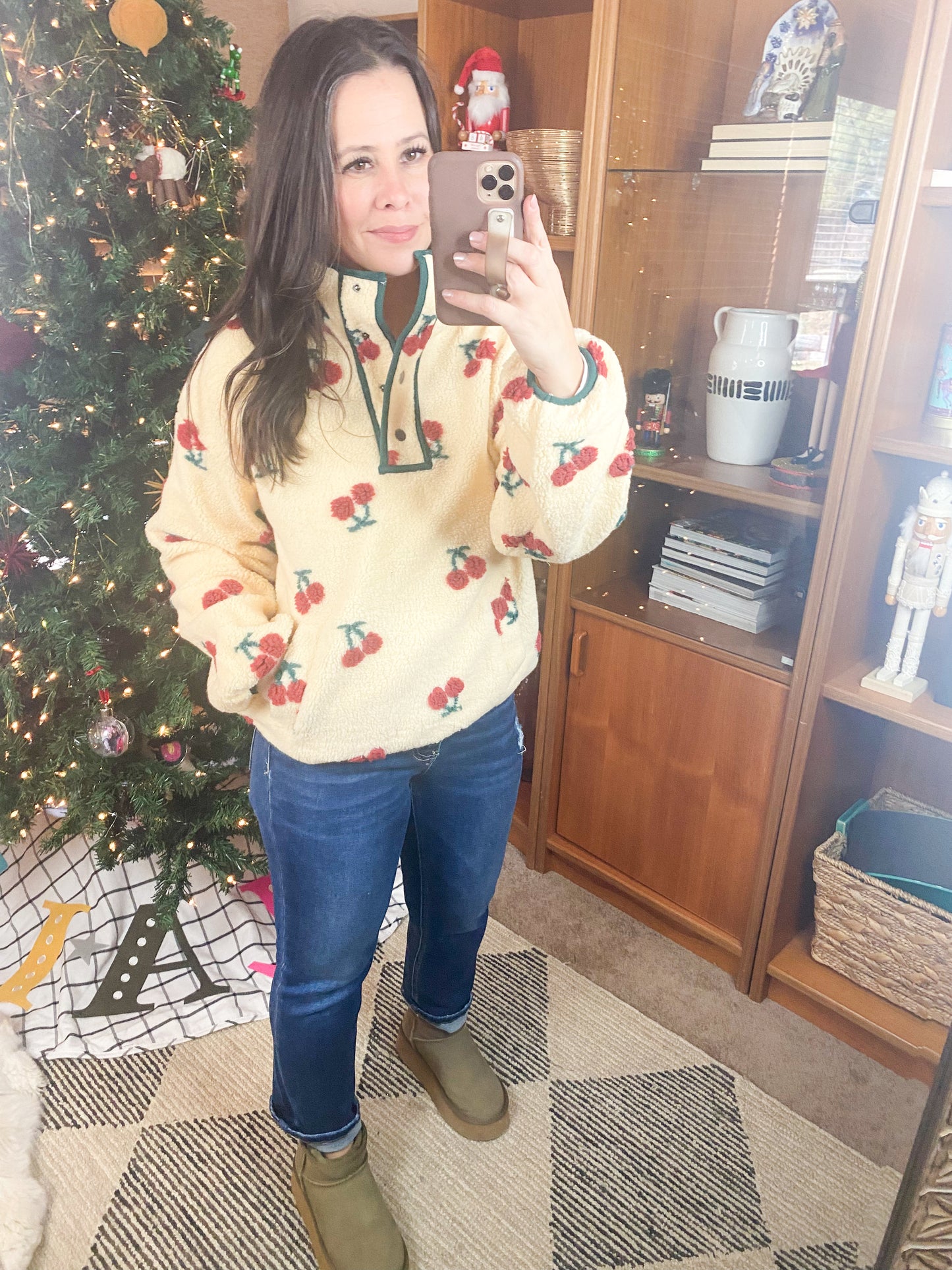 Cherry Tree Fleece Pullover