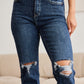 RFM Tummy Control Straight Leg Cropped Jeans - Distressed