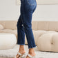 RFM Tummy Control Straight Leg Cropped Jeans - Distressed