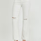 RISEN High Rise Button Fly Straight Ankle Jeans