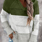 Color Block Knitted Hoodie - Multiple Colors Available