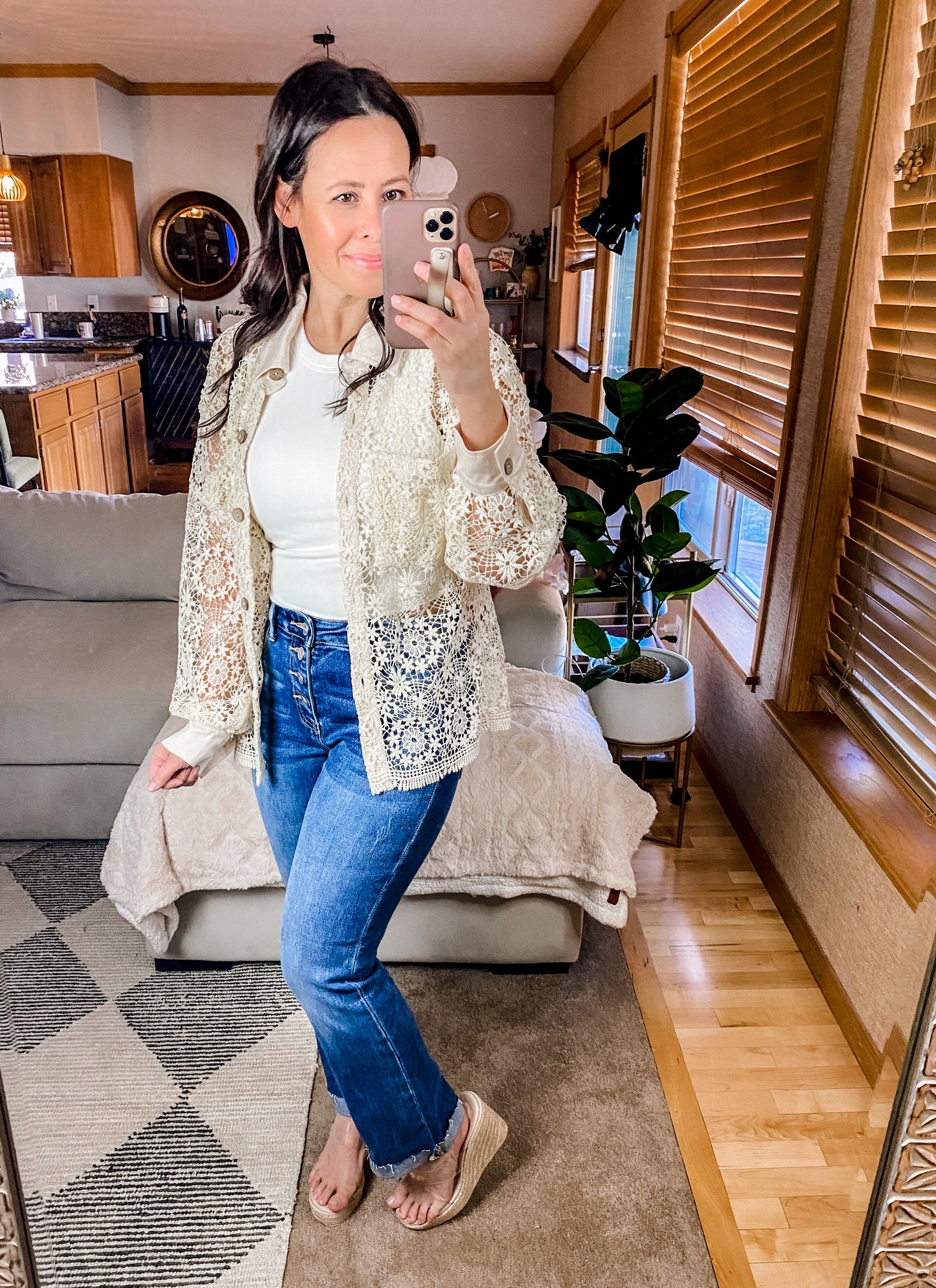 Vintage Lace Lace Button Up