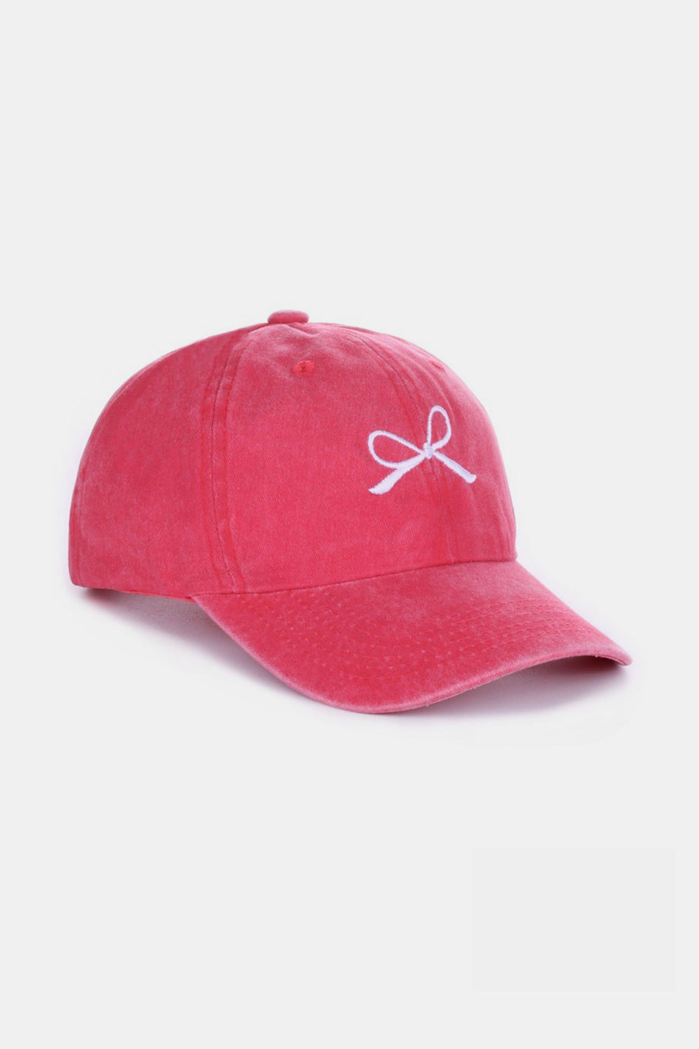 Bow Embroidered Washed Ballcap