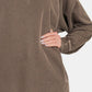 Pigment Dyed French Terry Sweatshirt w/Pockets - Brown