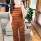Striped Sleeveless Wide Leg Jumpsuit