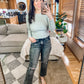 Ribbed Round Neck Long Sleeve Knit Top