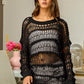 Long Sleeve Knit Cover Up - Black