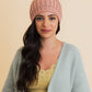Chunky Cable Knit Pom Beanie: Ivory