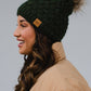 Dark Green Knit Pom Hat