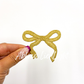 Gold dainty bow trucker hat embroidery patch iron on