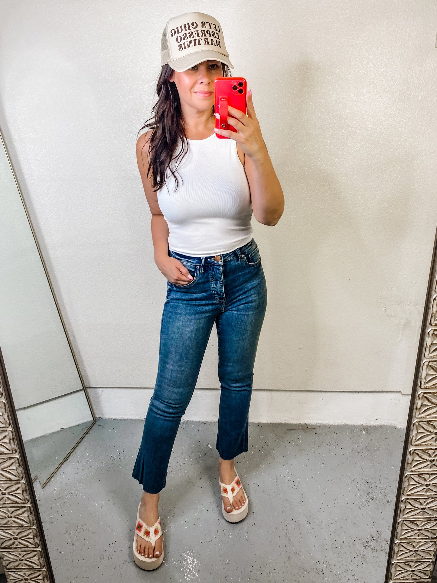 RFM Tummy Control High Waist Cropped Boot Cut Jeans