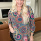 Little Lovely Blouse in Teal Medallion